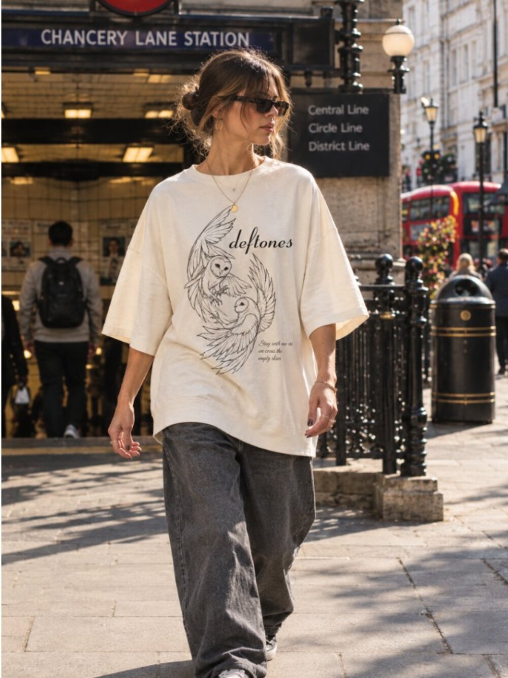 Deftones Band Owls Graphic Tee Beige Cream Alternative Rock T-Shirt